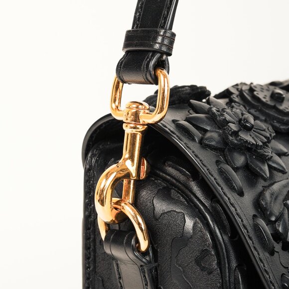 Christian Dior Bobby Medium Black Floral Applique Shoulder Bag - Picture 8 of 13